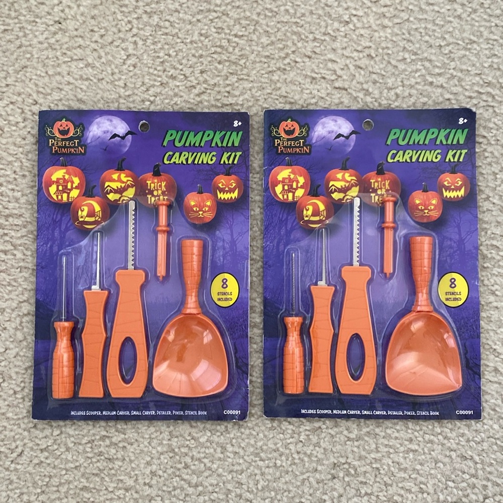 2 New 8 Piece Pumpkin Carving Kits